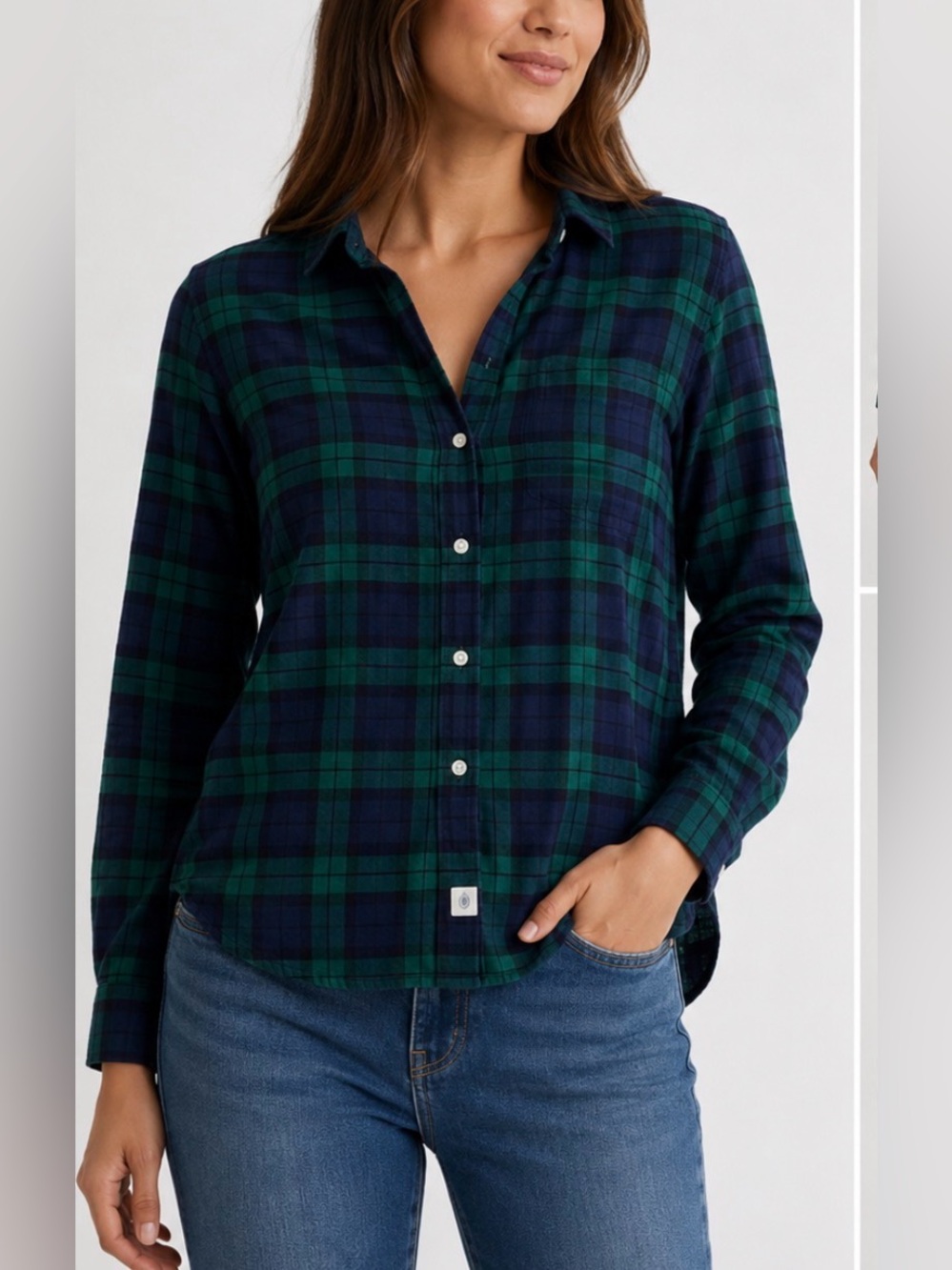 Frank & Eileen Grayson “The Hero” Liquid Flannel Plaid Shirt Size 03/ US Medium